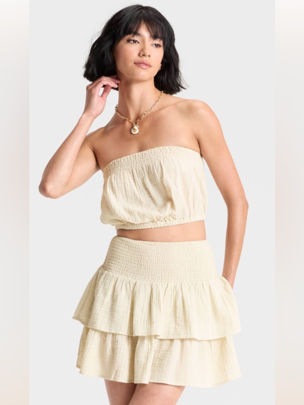 Sage/Cream Smocked Set